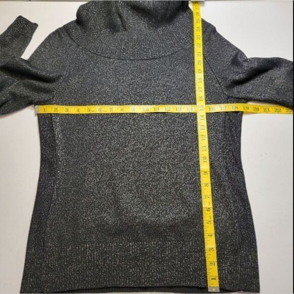 Etcetera Silk Cotton Cashmere Black and Speckled Metallic Cowl Neck Sweater - Picture 10 of 11